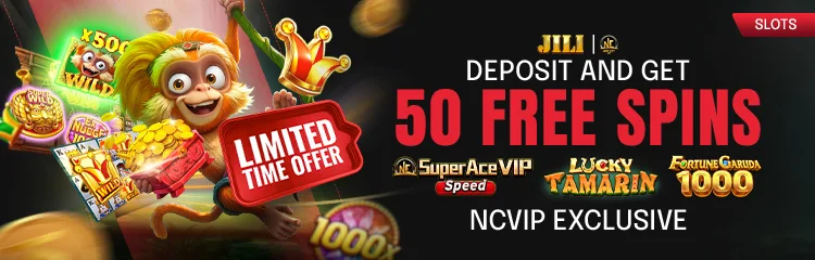 NCVIP Members - Exclusive FREE 50 SPINS প্রমোশনের ব্যানার