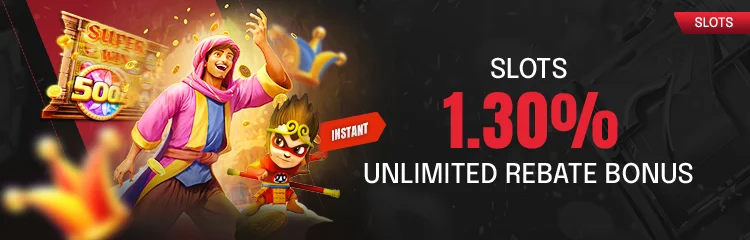 Slots 1.30% Instant Unlimited Rebate প্রমোশনের ব্যানার